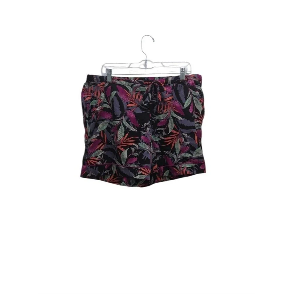 Isaac Mizrahi Sleepwear Tropical Pajama Set Floral Satin Plus Size 1X Lounge 2pc